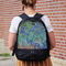 Irises (Van Gogh) Large Backpack - Black - On Back
