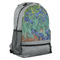 Irises (Van Gogh) Large Backpack - Gray - Angled View
