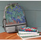 Irises (Van Gogh) Large Backpack - Gray - On Desk