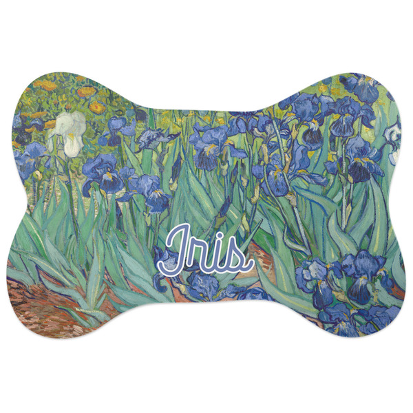 Custom Irises (Van Gogh) Bone Shaped Dog Food Mat