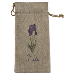 Irises (Van Gogh) Large Burlap Gift Bag - Front