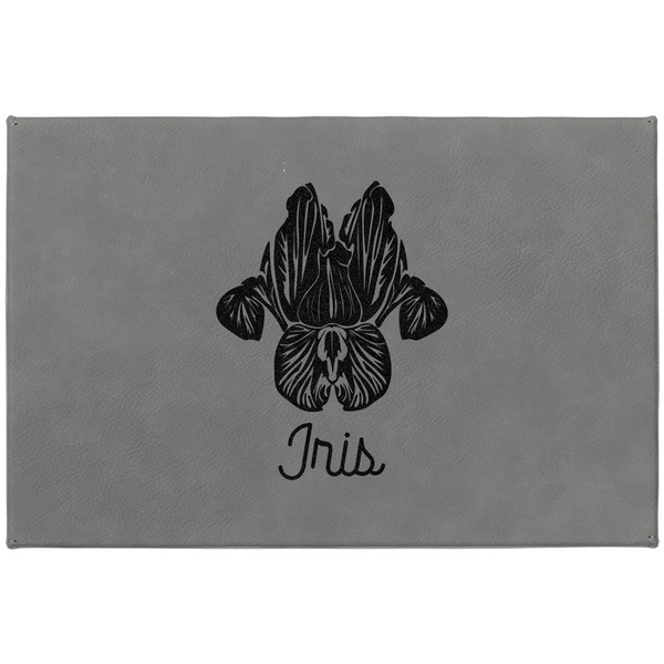 Irises (Van Gogh) Large Engraved Gift Box with Leather Lid - Approval