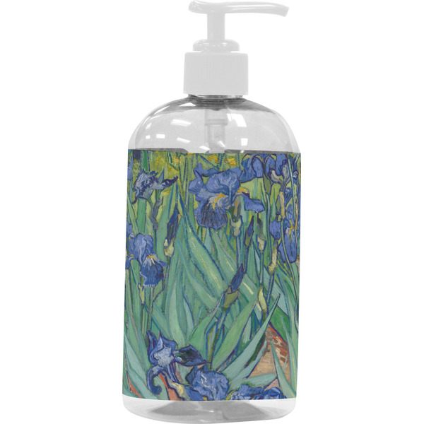 Custom Irises (Van Gogh) Plastic Soap / Lotion Dispenser (16 oz - Large - White)