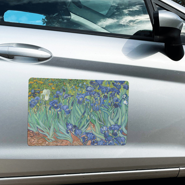 Irises (Van Gogh) Large Rectangle Car Magnets- In Context