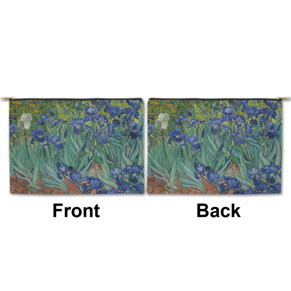 Irises (Van Gogh) Large Zipper Pouch Approval (Front and Back)
