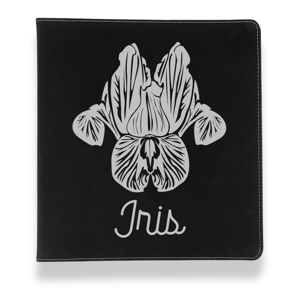 Irises (Van Gogh) Leather Binder - 1" - Black - Front View