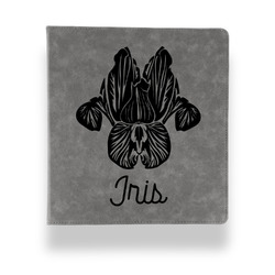 Irises (Van Gogh) Leather Binder - 1" - Grey