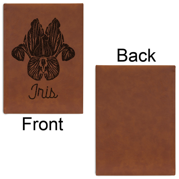 Irises (Van Gogh) Leatherette Journal - Large - Single Sided - Front & Back View