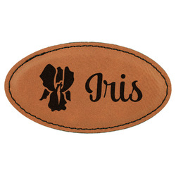 Irises (Van Gogh) Leatherette Oval Name Badge with Magnet