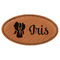 Irises (Van Gogh) Leatherette Oval Name Badge with Magnet
