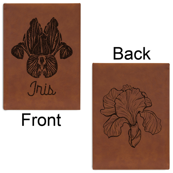 Irises (Van Gogh) Leatherette Sketchbooks - Large - Double Sided - Front & Back View