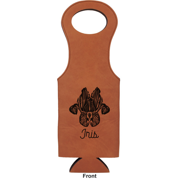 Irises (Van Gogh) Leatherette Wine Tote Single Sided - Front and Back