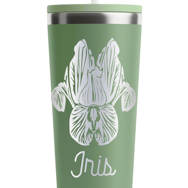 Irises (Van Gogh) Light Green RTIC Everyday Tumbler - 28 oz. - Close Up