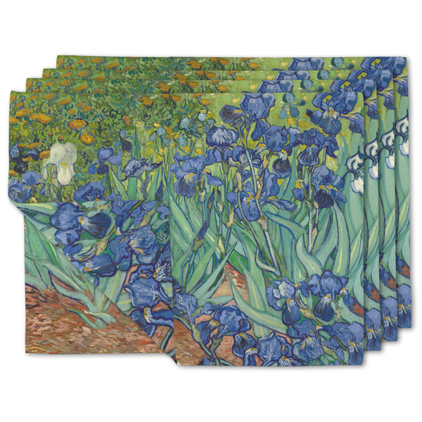 Custom Irises (Van Gogh) Double-Sided Linen Placemat - Set of 4