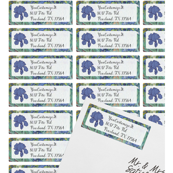 Irises (Van Gogh) Mailing Label on Envelope - Multiple Labels