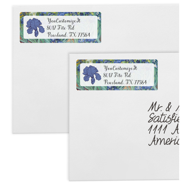 Irises (Van Gogh) Mailing Labels - Double Stack Close Up