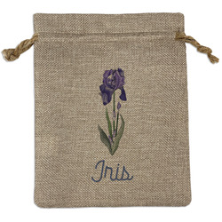 Irises (Van Gogh) Medium Burlap Gift Bag - Front