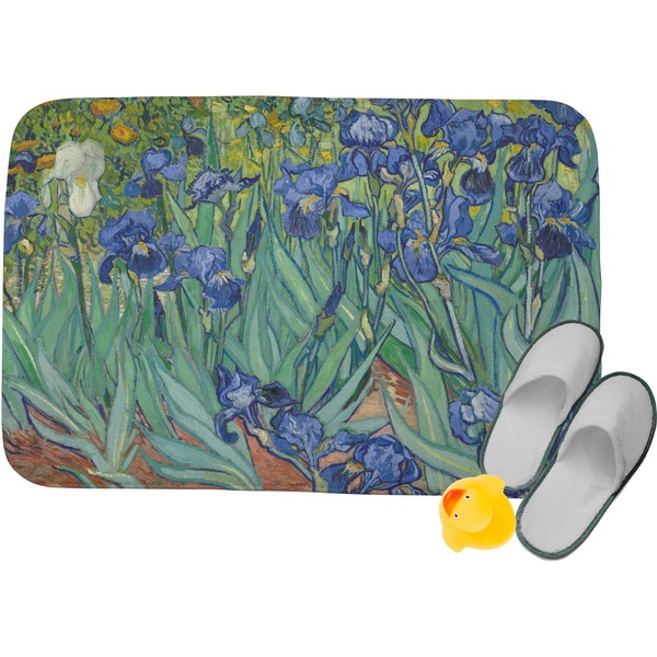 Custom Irises (Van Gogh) Memory Foam Bath Mat - 24"x17"