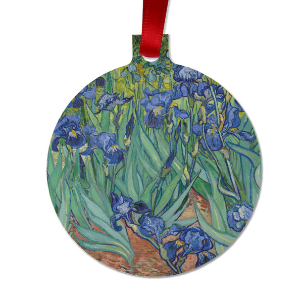 Custom Irises (Van Gogh) Metal Ball Ornament - Double Sided
