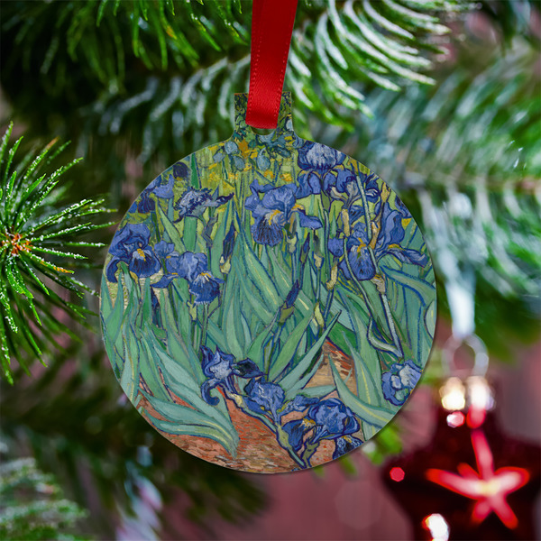 Irises (Van Gogh) Metal Ball Ornament - Lifestyle