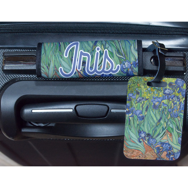 Irises (Van Gogh) Metal Luggage Tag & Handle Wrap - In Context