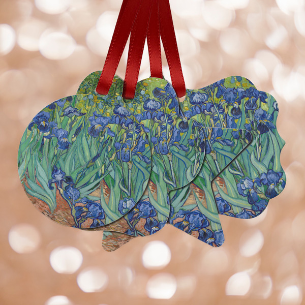 Custom Irises (Van Gogh) Metal Ornaments - Double Sided