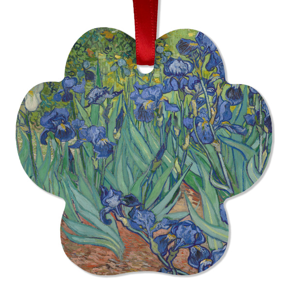 Custom Irises (Van Gogh) Metal Paw Ornament - Double Sided