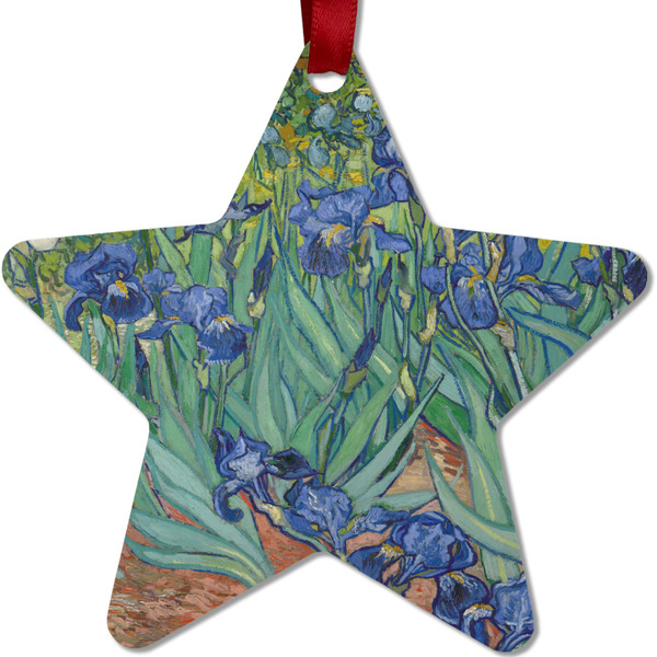 Custom Irises (Van Gogh) Metal Star Ornament - Double Sided
