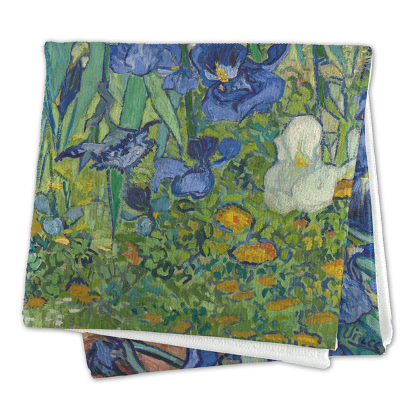 Irises (Van Gogh) Microfiber Dish Rag - FOLDED (square)