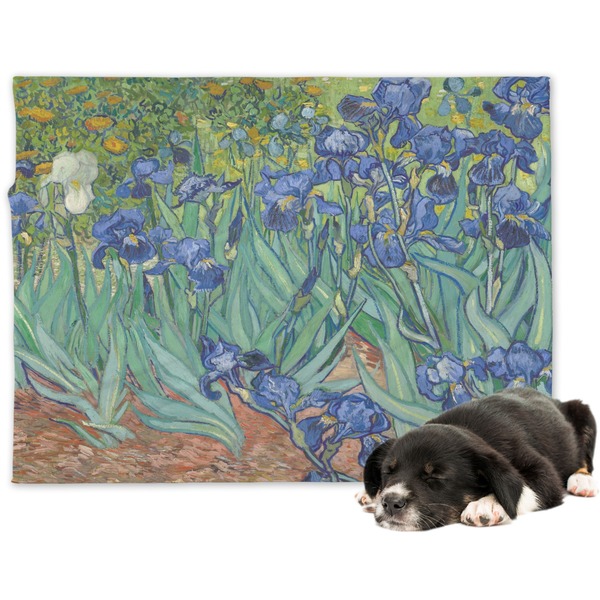 Custom Irises (Van Gogh) Dog Blanket - Large