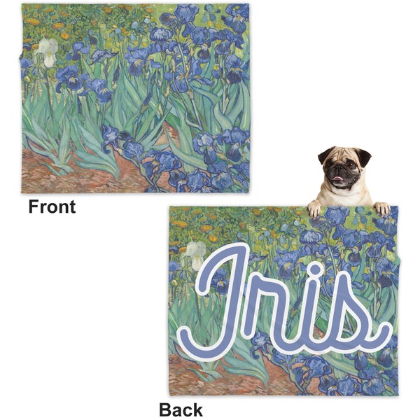 Irises (Van Gogh) Microfleece Dog Blanket - Large- Front & Back