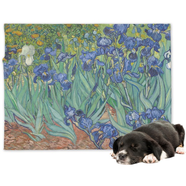 Custom Irises (Van Gogh) Dog Blanket - Regular