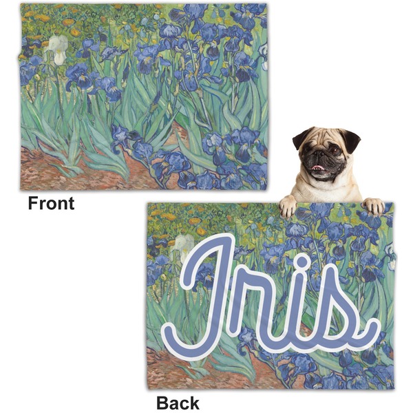 Irises (Van Gogh) Microfleece Dog Blanket - Regular - Front & Back