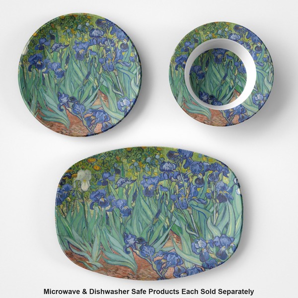 Irises (Van Gogh) Microwave & Dishwasher Safe CP Plastic Dishware - Group