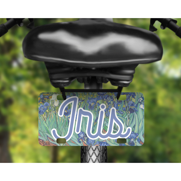Irises (Van Gogh) Mini License Plate on Bicycle