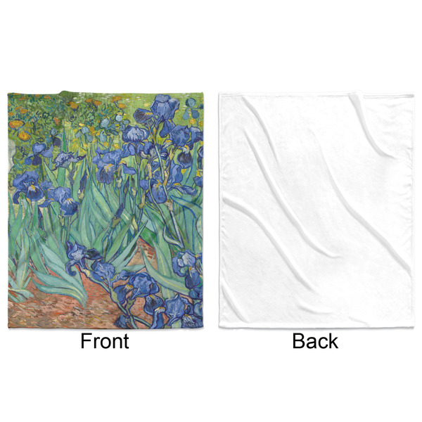 Irises (Van Gogh) Minky Blanket - 50"x60" - Single Sided - Front & Back
