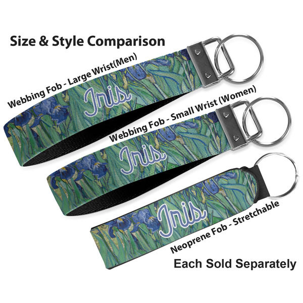 Irises (Van Gogh) Multiple Key Ring comparison sizes