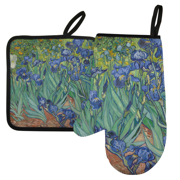Custom Irises (Van Gogh) Left Oven Mitt & Pot Holder Set