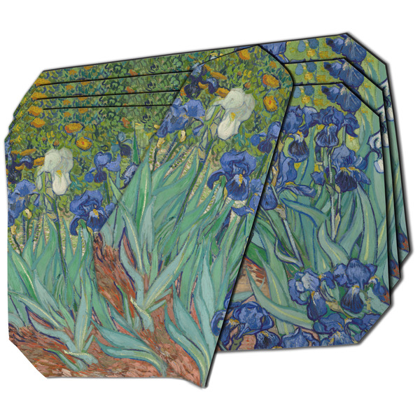 Custom Irises (Van Gogh) Dining Table Mat - Octagon - Set of 4 (Double-SIded)