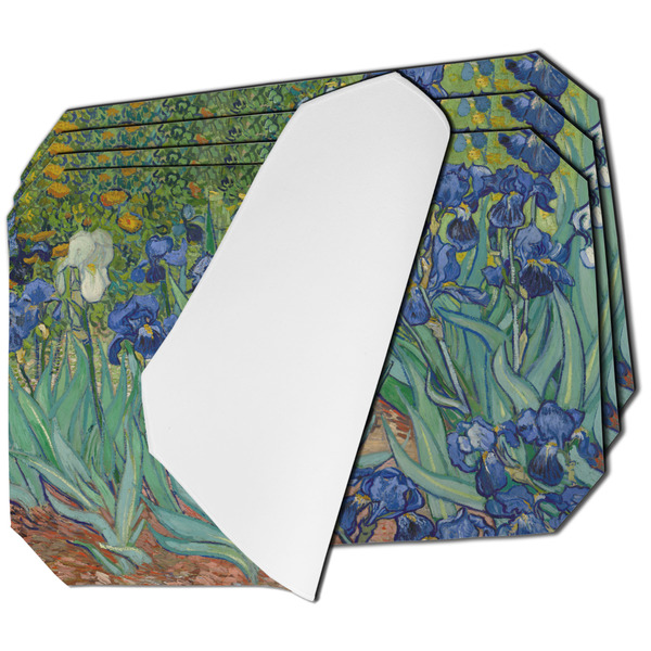 Custom Irises (Van Gogh) Dining Table Mat - Octagon - Set of 4 (Single-Sided)