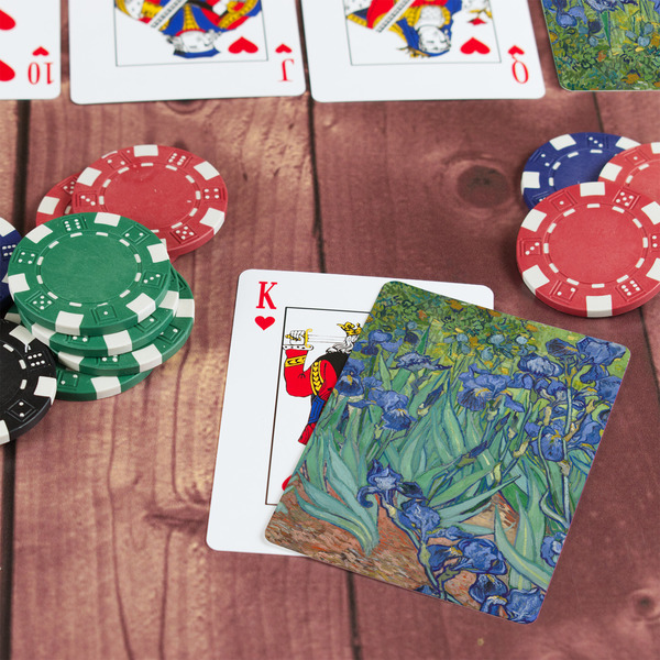 Irises (Van Gogh) On Table with Poker Chips