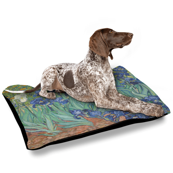 Irises (Van Gogh) Outdoor Dog Beds - Large - IN CONTEXT