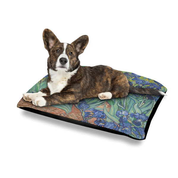 Irises (Van Gogh) Outdoor Dog Beds - Medium - IN CONTEXT