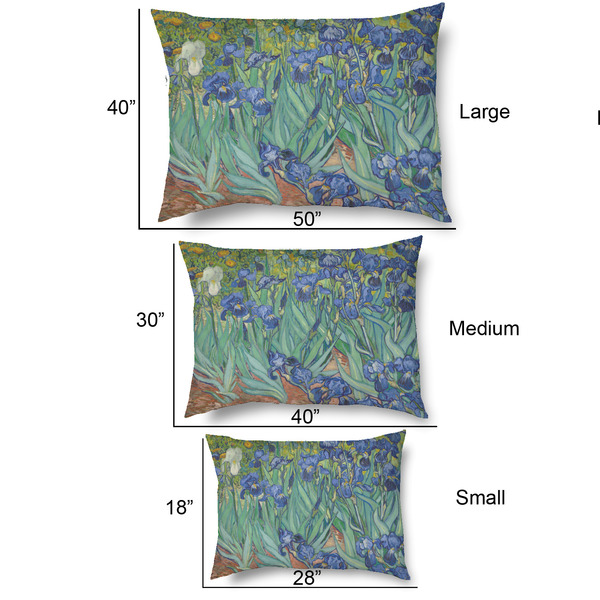 Irises (Van Gogh) Outdoor Dog Beds - SIZE CHART
