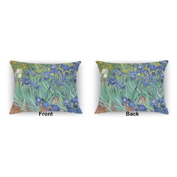 Irises (Van Gogh) Outdoor Rectangular Throw Pillow (Front and Back)