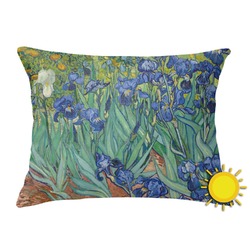 Irises (Van Gogh) Outdoor Throw Pillow (Rectangular)