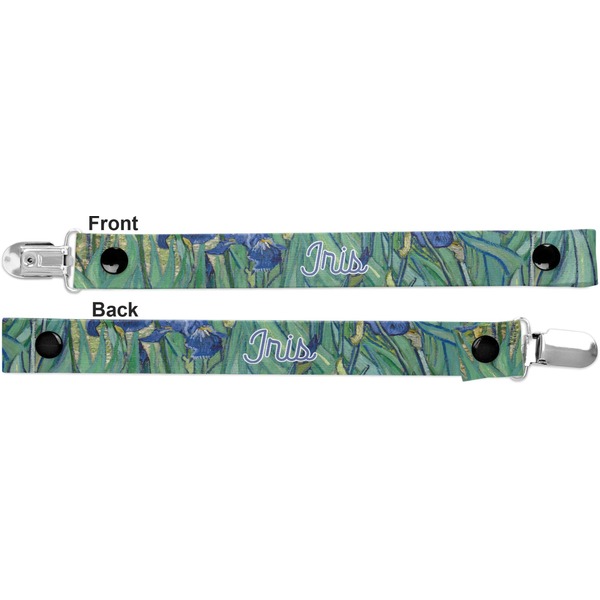Irises (Van Gogh) Pacifier Clip - Front and Back