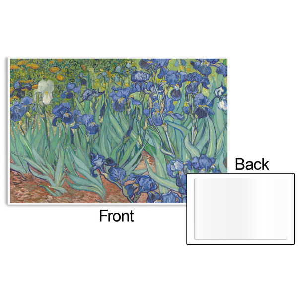 Irises (Van Gogh) Disposable Paper Placemat - Front & Back