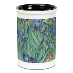 Irises (Van Gogh) Ceramic Pencil Holders - Black