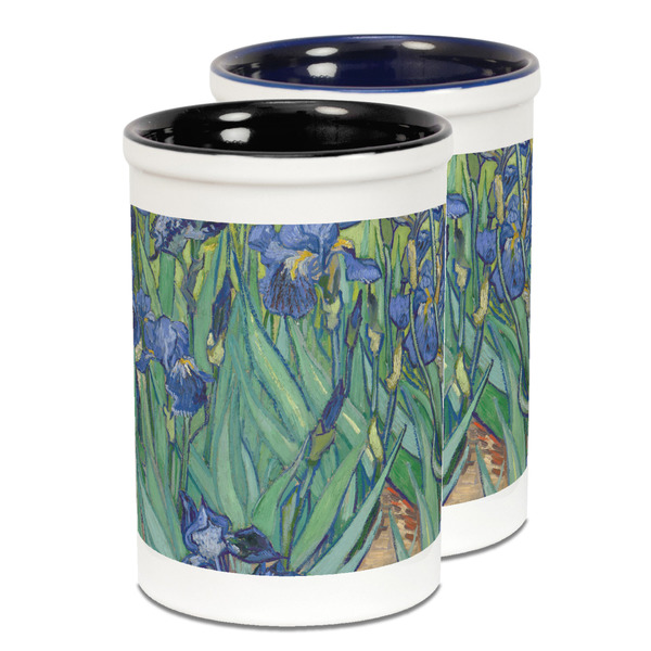 Custom Irises (Van Gogh) Ceramic Pencil Holder - Large